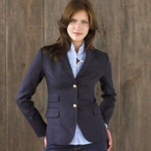 NEW J Crew Sz 0 Navy Wool Hac king Jacket Blazer Equestrian Riding Academia Prep